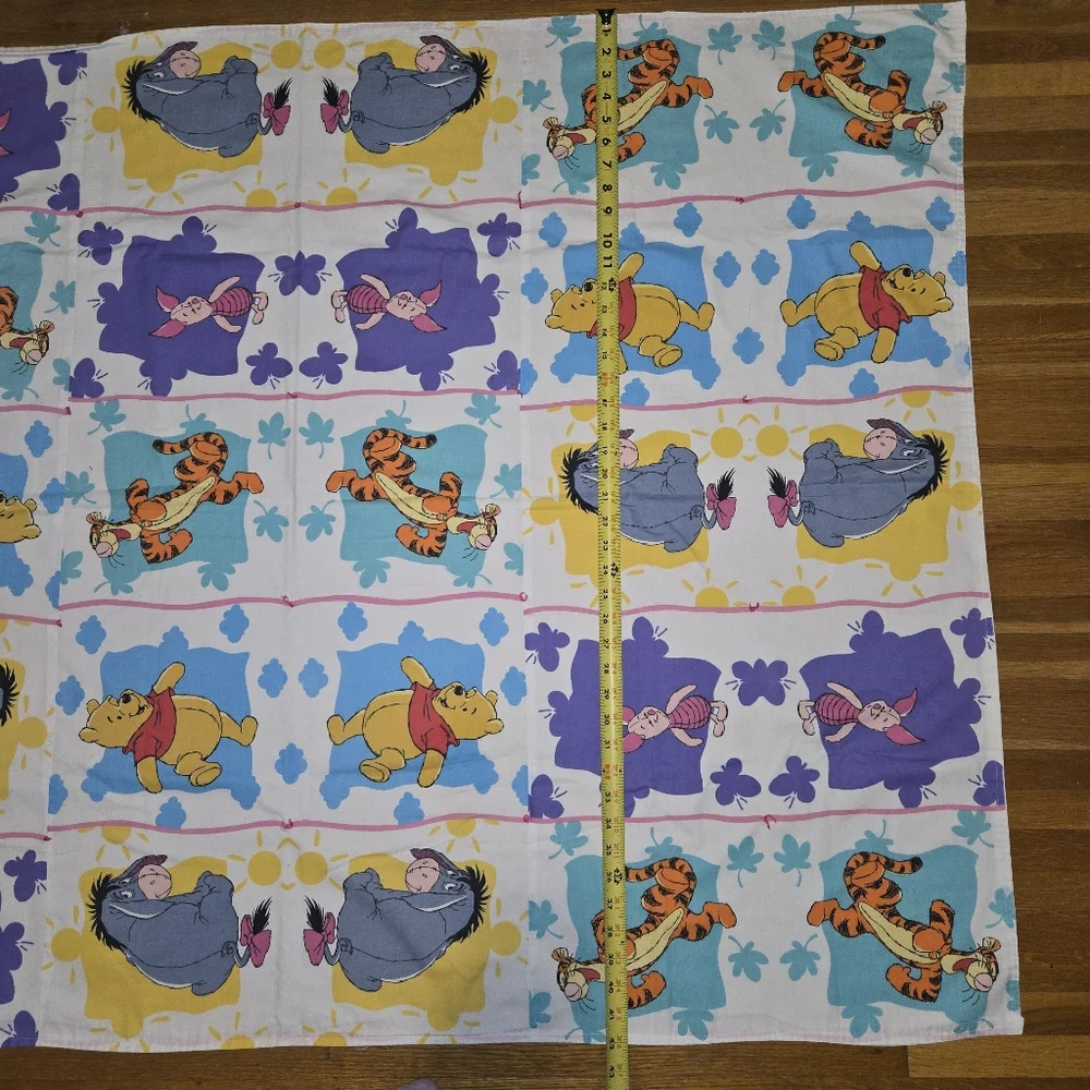 Vintage Disney Winnie the Pooh Crib Size Quilt Blanket Piglet‎ Tigger Eeyore 90s